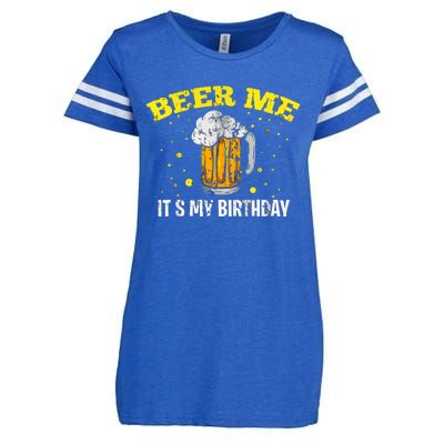 Beer Me It's My Birthday Bday Beer Lover Party Enza Ladies Jersey Football T-Shirt