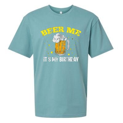 Beer Me It's My Birthday Bday Beer Lover Party Sueded Cloud Jersey T-Shirt