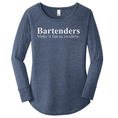 Bartenders Make It Fun To Swallow Funny Bartending Women's Perfect Tri Tunic Long Sleeve Shirt