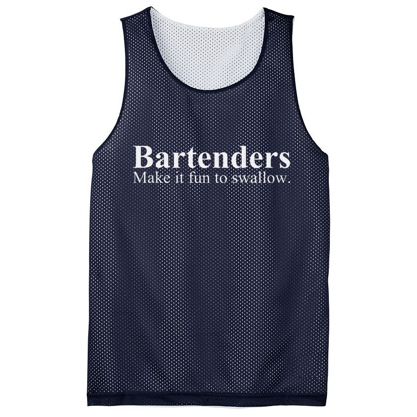 Bartenders Make It Fun To Swallow Funny Bartending Mesh Reversible Basketball Jersey Tank