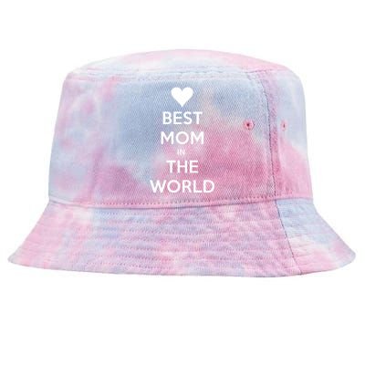 Best Mom In The World Heart Gift Tie-Dyed Bucket Hat