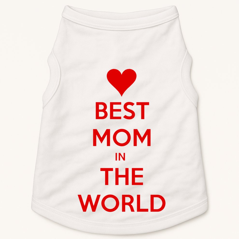 Best Mom In The World Heart Gift Doggie Tank