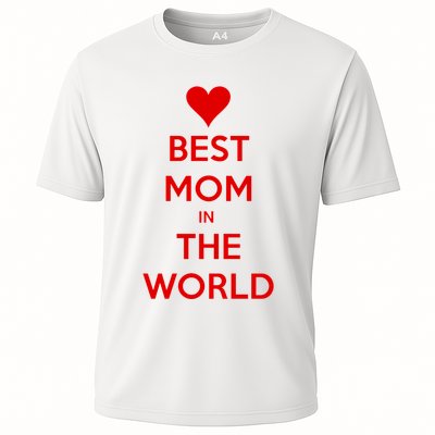 Best Mom In The World Heart Gift Cooling Performance Crew T-Shirt