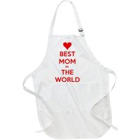 Best Mom In The World Heart Gift Full-Length Apron With Pockets