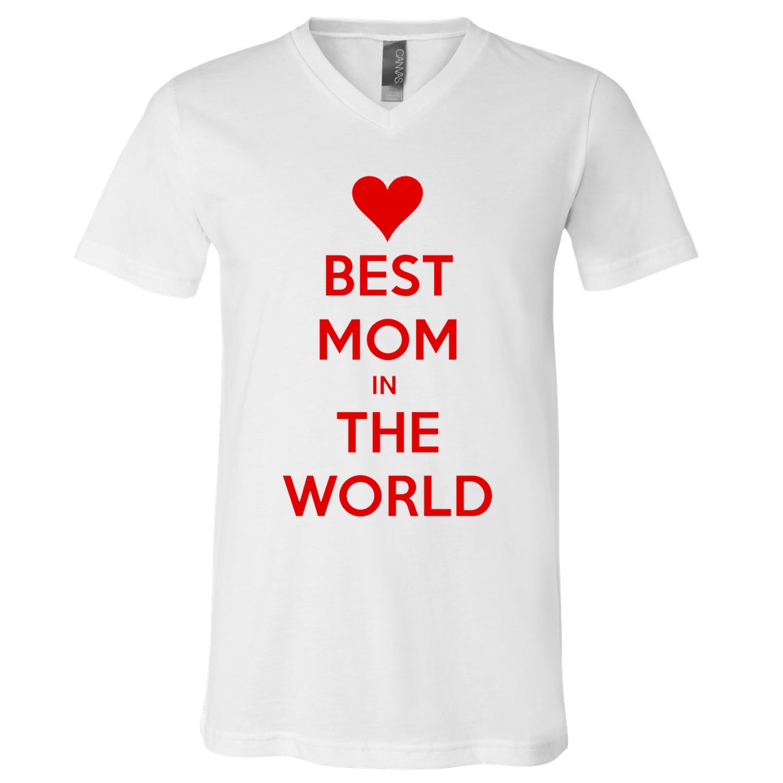 Best Mom In The World Heart Gift V-Neck T-Shirt