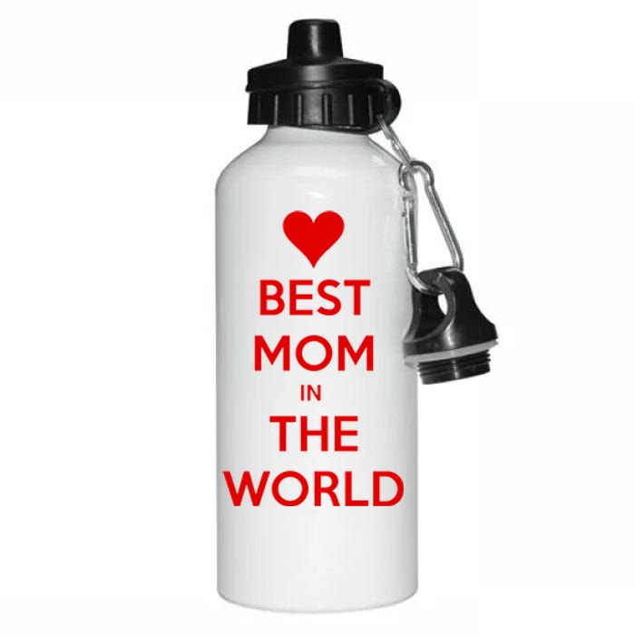 Best Mom In The World Heart Gift Aluminum Water Bottle