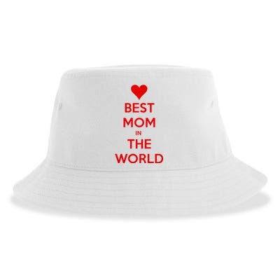 Best Mom In The World Heart Gift Sustainable Bucket Hat