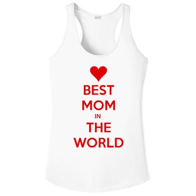 Best Mom In The World Heart Gift Ladies PosiCharge Competitor Racerback Tank