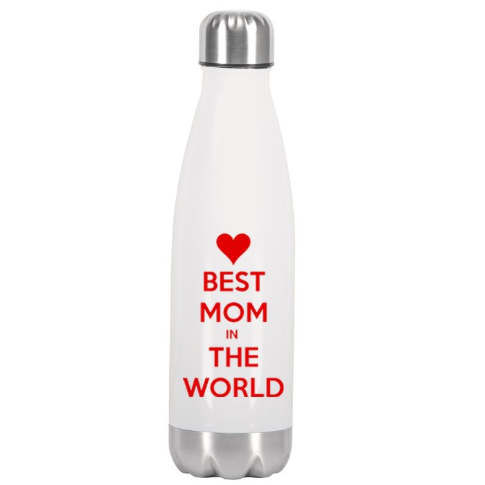 Best Mom In The World Heart Gift Stainless Steel Insulated Water Bottle