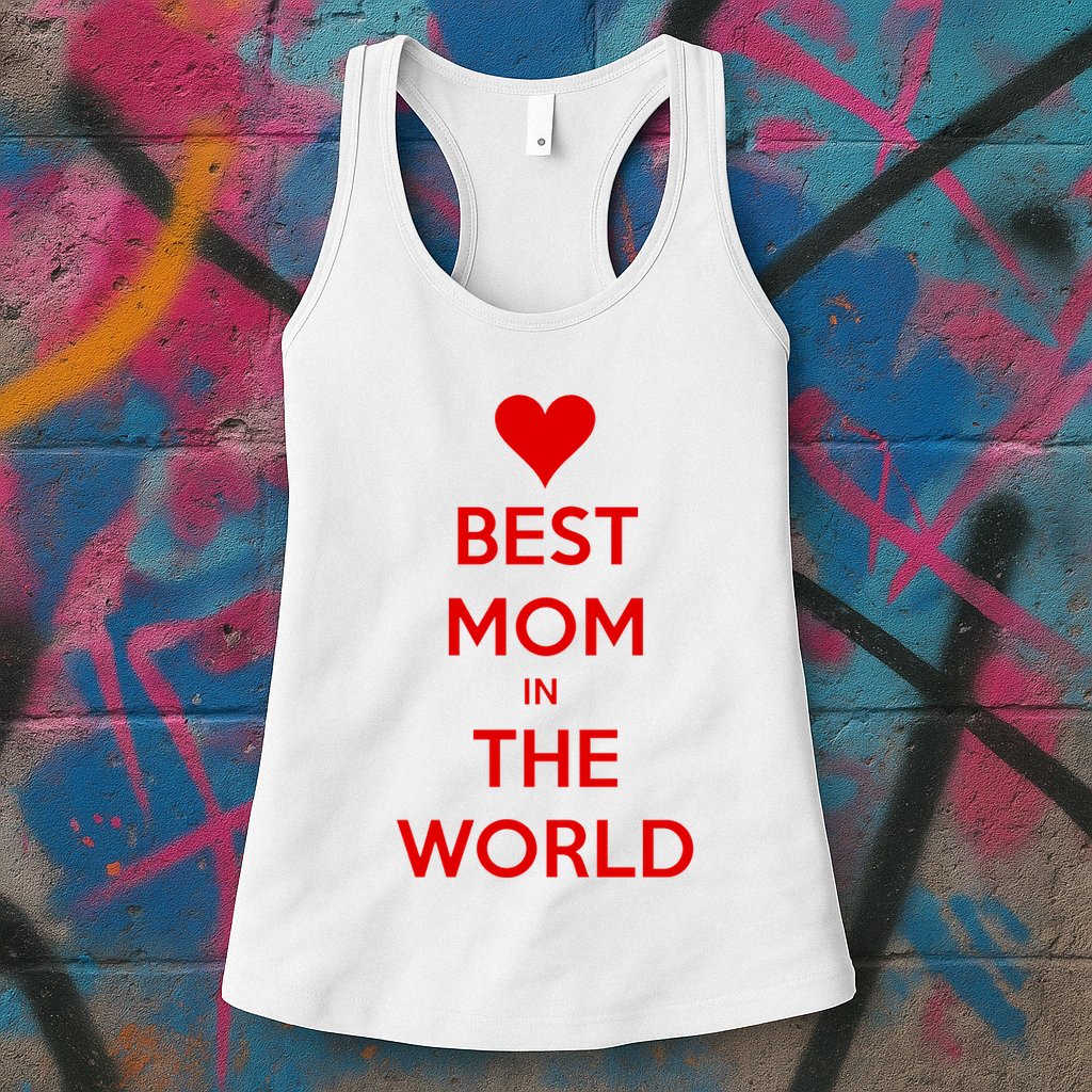 Best Mom In The World Heart Gift Womens Tank Top