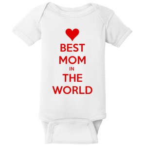 Best Mom In The World Heart Gift Baby Bodysuit