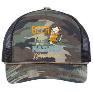 Beer Me I'm The Father Of The Bride Father's Day Wedding Retro Rope Trucker Hat Cap