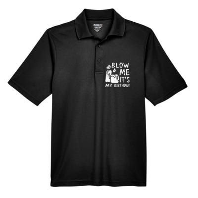 Blow Me It´s My Birthday Ingenius Funny Men's Origin Performance Piqué Polo