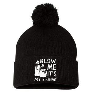 Blow Me It´s My Birthday Ingenius Funny Pom Pom 12in Knit Beanie