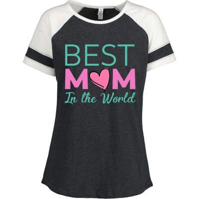 Best Mom In The World Gift For Mom Enza Ladies Jersey Colorblock Tee