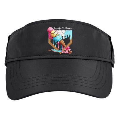 Baseball Mama Ice Cream Drip Baseball Mothers Day Coquette Adult Drive Performance Visor