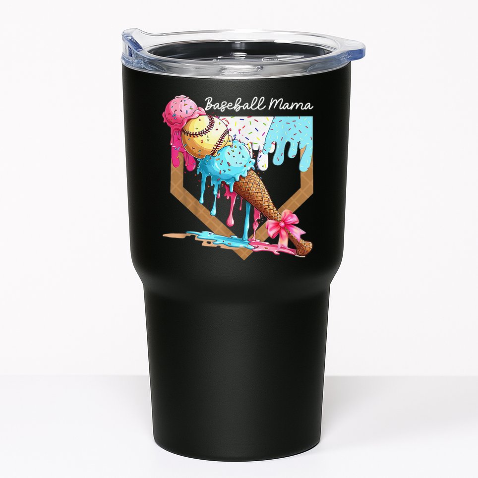 Baseball Mama Ice Cream Drip Baseball Mothers Day Coquette Tumbler