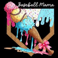 Baseball Mama Ice Cream Drip Baseball Mothers Day Coquette Kids Hoodie