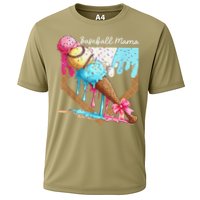 Baseball Mama Ice Cream Drip Baseball Mothers Day Coquette Cooling Performance Crew T-Shirt