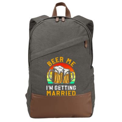 Beer Me IM Getting Married Groom Groomsmen Cotton Canvas Backpack