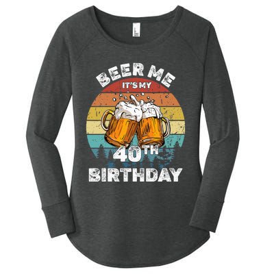 Beer Me ItS My 40th Birthday Women's Perfect Tri Tunic Long Sleeve Shirt