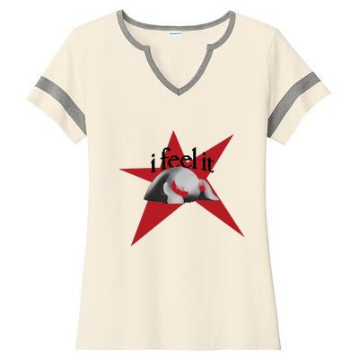 Bean Monster I Feel It Star Ladies Halftime Notch Neck Tee