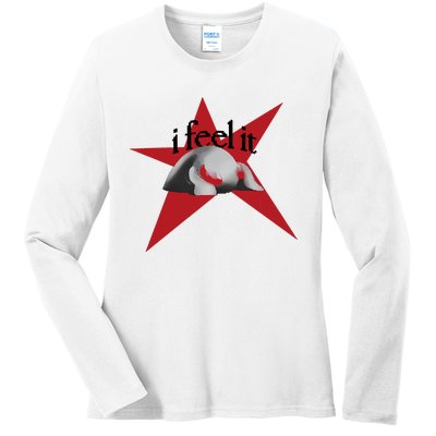 Bean Monster I Feel It Star Ladies Long Sleeve Shirt