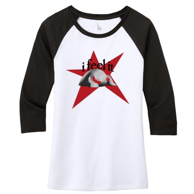 Bean Monster I Feel It Star Women's Tri-Blend 3/4-Sleeve Raglan Shirt