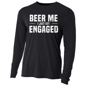 Beer Me I Just Got Engaged Funny Engagement Cooling Performance Long Sleeve Crew