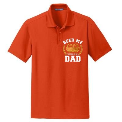 Beer me I'm going to be a dad baby announcement Dry Zone Grid Polo