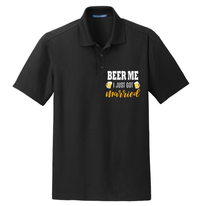 Beer Me I Just Got Married Wedding Gift Dry Zone Grid Polo