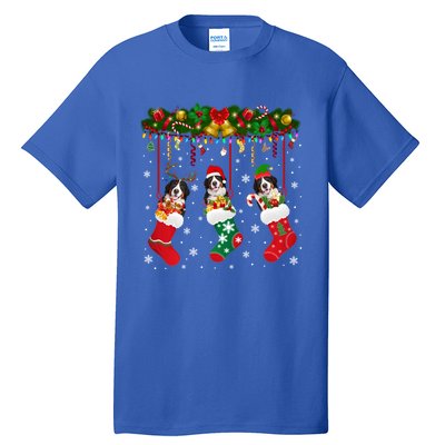 Bernese Mountain In Sock Xmas Reindeer Santa Elf Dog Gift Tall T-Shirt