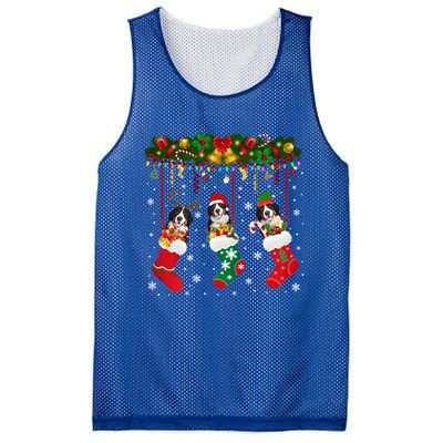 Bernese Mountain In Sock Xmas Reindeer Santa Elf Dog Gift Mesh Reversible Basketball Jersey Tank