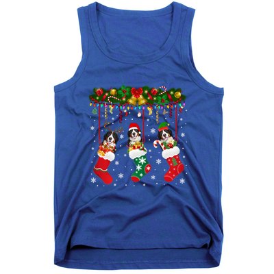 Bernese Mountain In Sock Xmas Reindeer Santa Elf Dog Gift Tank Top