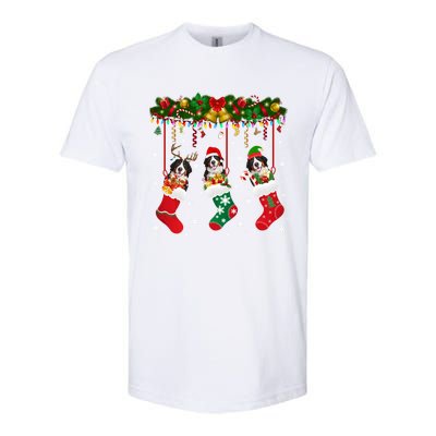 Bernese Mountain In Sock Xmas Reindeer Santa Elf Dog Gift Softstyle CVC T-Shirt