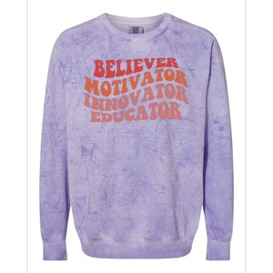 Believer Motivator Innovator Educator Colorblast Crewneck Sweatshirt