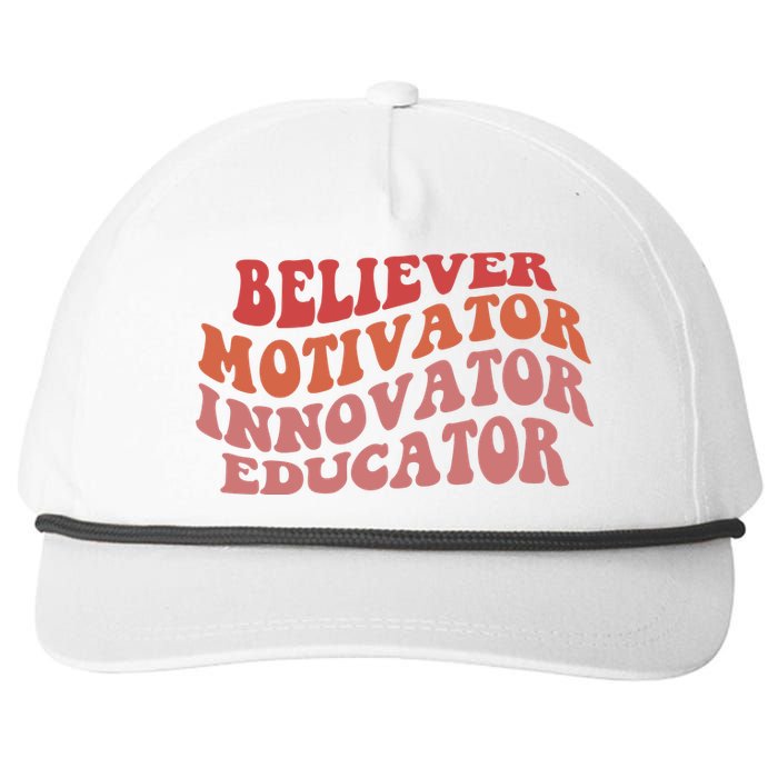 Believer Motivator Innovator Educator Snapback Five-Panel Rope Hat