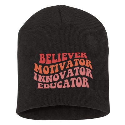 Believer Motivator Innovator Educator Short Acrylic Beanie