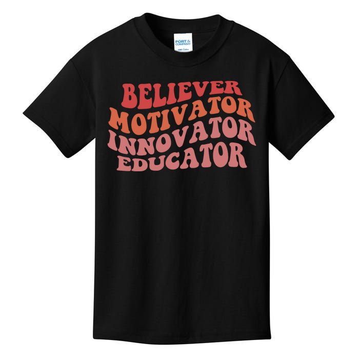 Believer Motivator Innovator Educator Kids T-Shirt