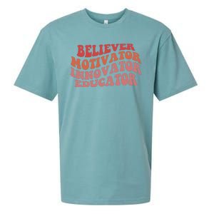 Believer Motivator Innovator Educator Sueded Cloud Jersey T-Shirt