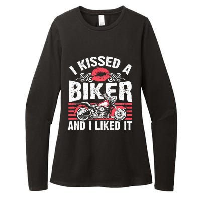 Bikers Motorcycling I Kissed A Biker And I Liked It Womens CVC Long Sleeve Shirt