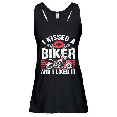 Bikers Motorcycling I Kissed A Biker And I Liked It Ladies Essential Flowy Tank