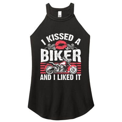 Bikers Motorcycling I Kissed A Biker And I Liked It Women's Perfect Tri Rocker Tank