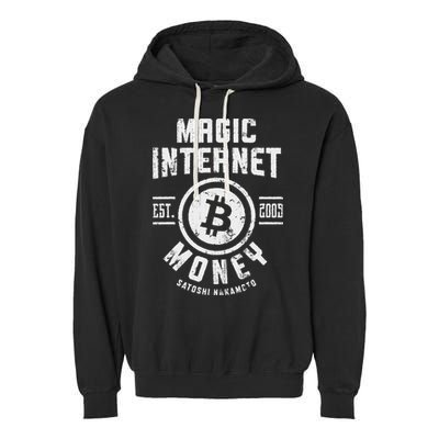 Bitcoin Magic Internet Money Btc Crypto Currency Blockchain Garment-Dyed Fleece Hoodie