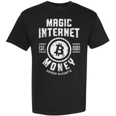Bitcoin Magic Internet Money Btc Crypto Currency Blockchain Garment-Dyed Heavyweight T-Shirt