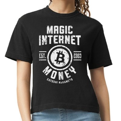 Bitcoin Magic Internet Money Btc Crypto Currency Blockchain Comfort Colors Boxy T-Shirt