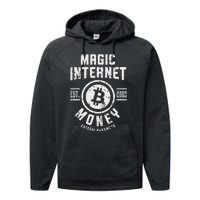 Bitcoin Magic Internet Money Btc Crypto Currency Blockchain Performance Fleece Hoodie