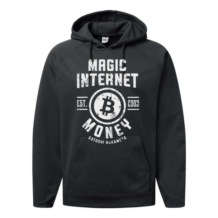 Bitcoin Magic Internet Money Btc Crypto Currency Blockchain Performance Fleece Hoodie