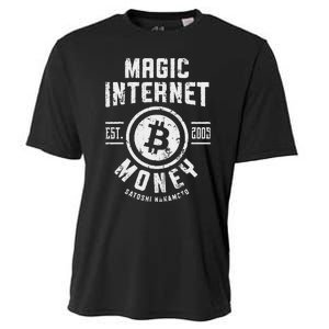 Bitcoin Magic Internet Money Btc Crypto Currency Blockchain Cooling Performance Crew T-Shirt