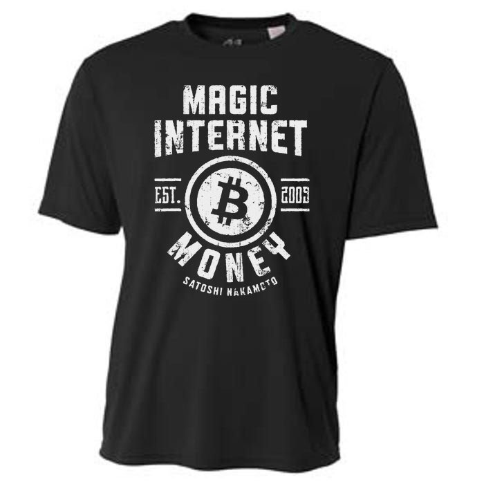 Bitcoin Magic Internet Money Btc Crypto Currency Blockchain Cooling Performance Crew T-Shirt